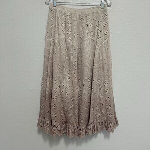 Area Stars Ombre Eyelet Lined Midi Skirt
